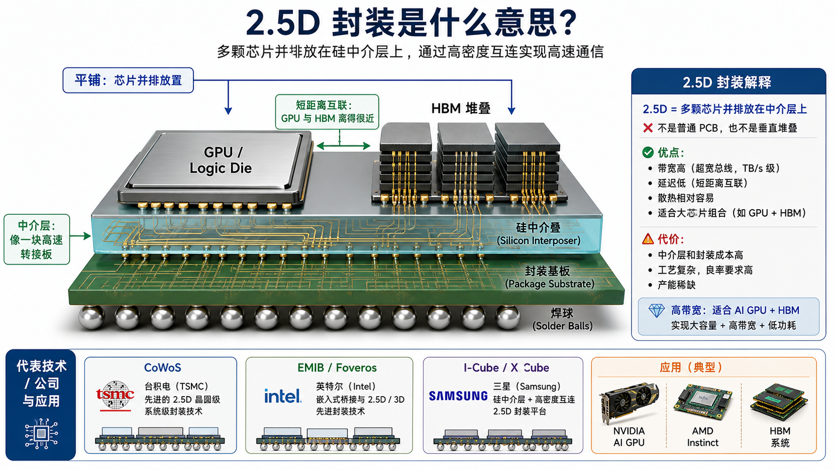 2.5D 封装示意图