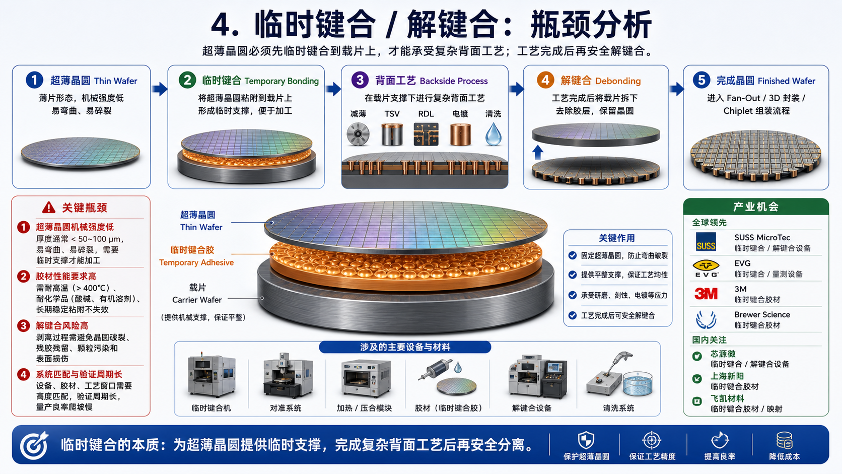 临时键合和解键合瓶颈分析