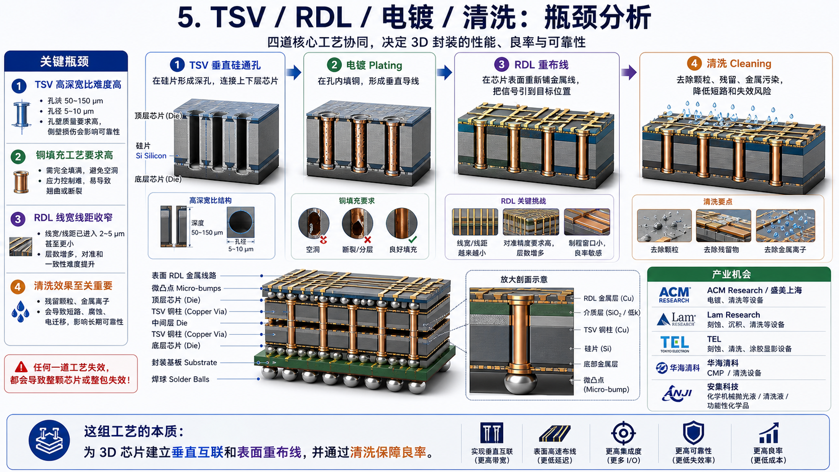 TSV RDL 电镀 清洗瓶颈分析
